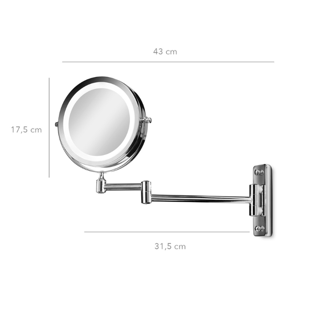 Makeup - spejl til væg - Krom