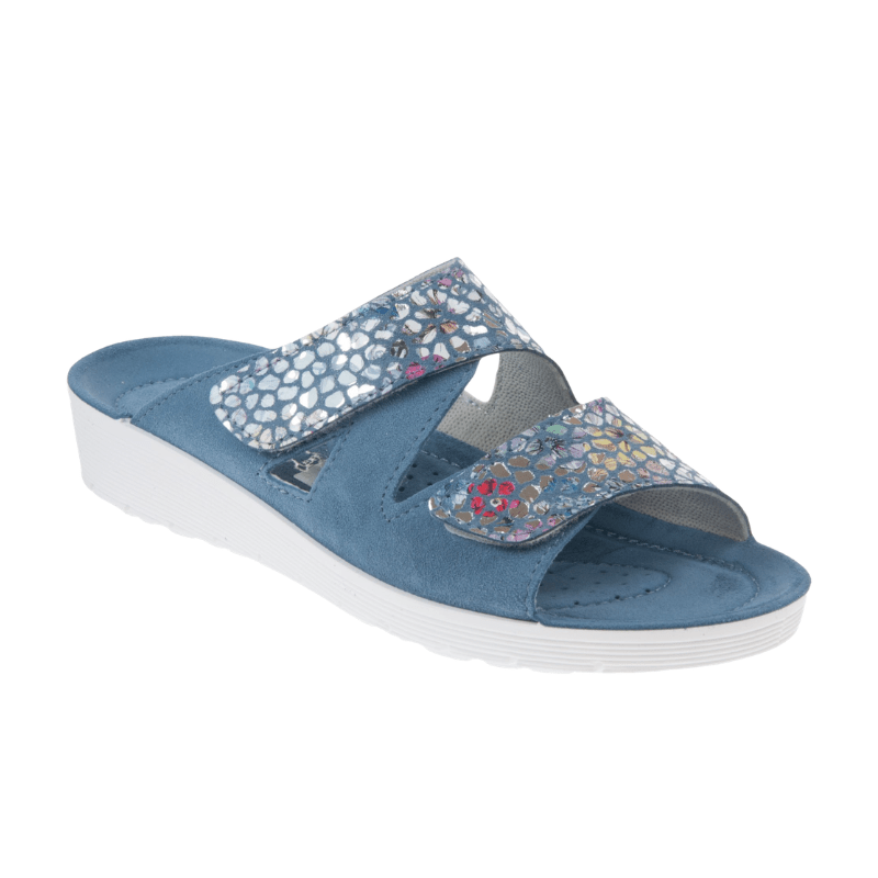Rohde dameslipper med velcro - Blå