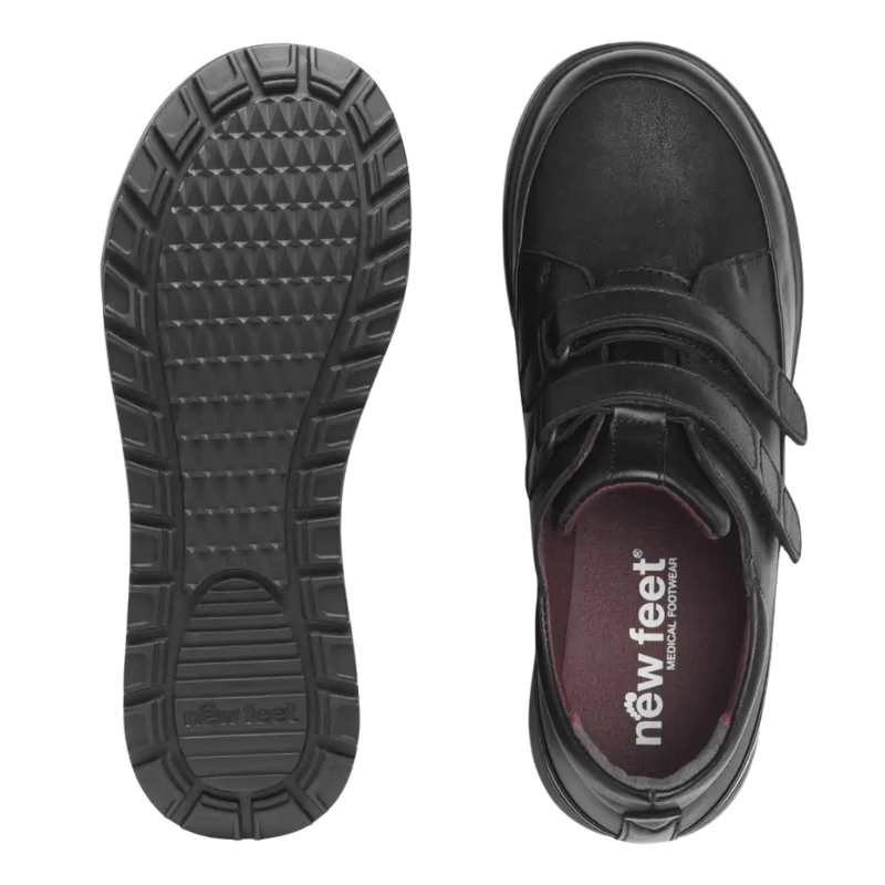 New Feet damesko med velcro - Sort