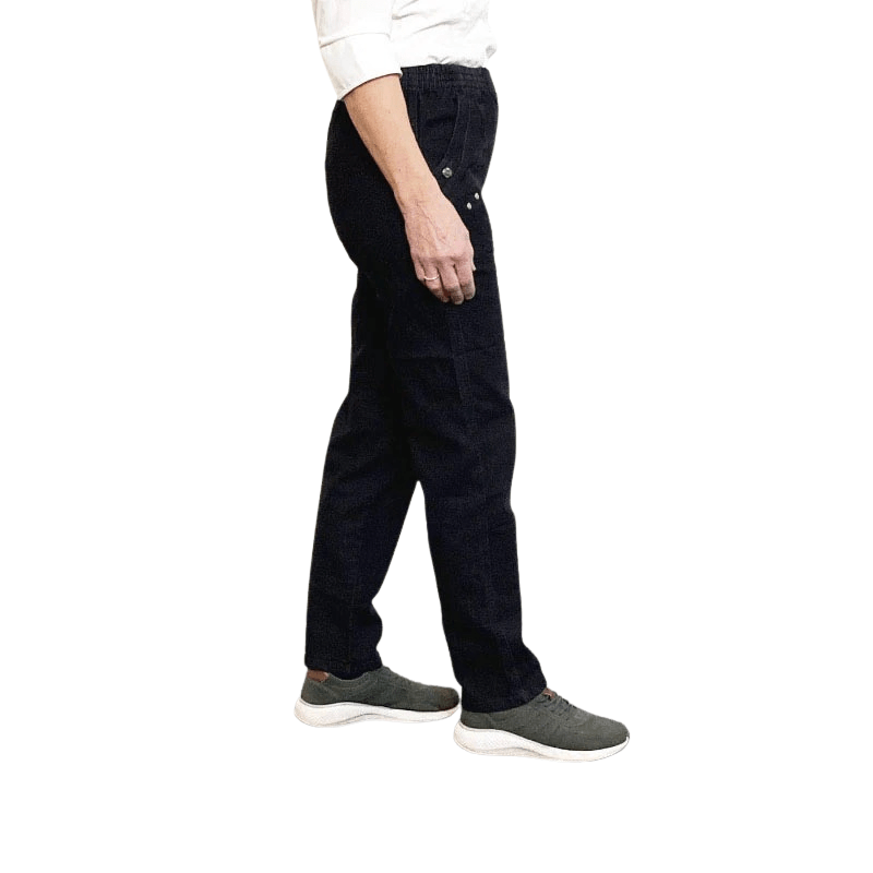 Damebukser med elastikkant - Sort denim