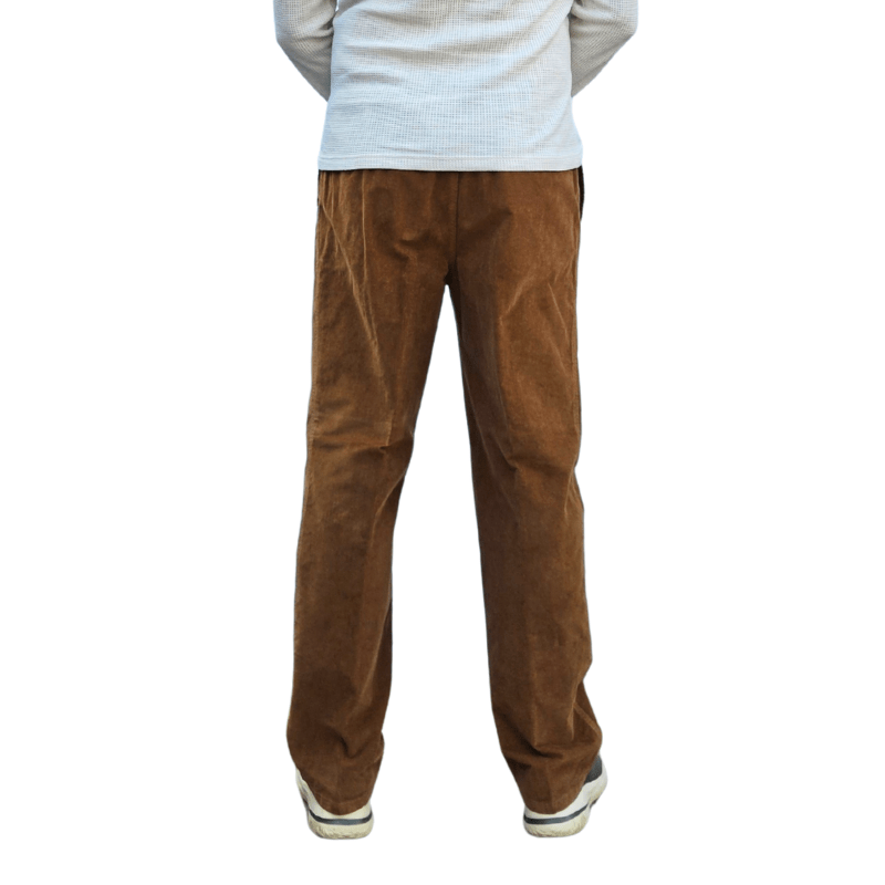 Bløde bukser med elastikkant - Brun