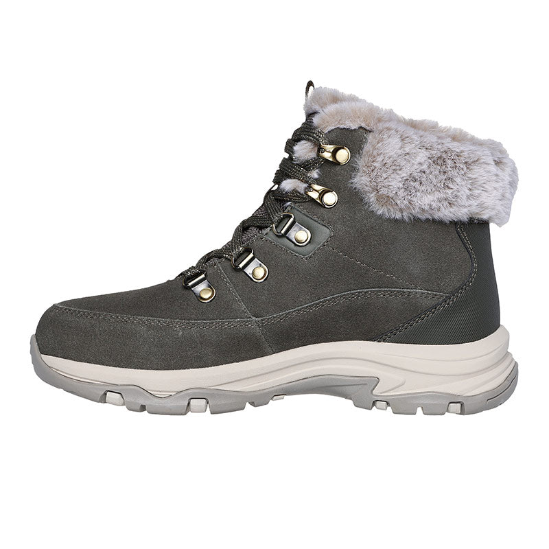 Skechers damestøvle - Olivengrøn - Seniorshop