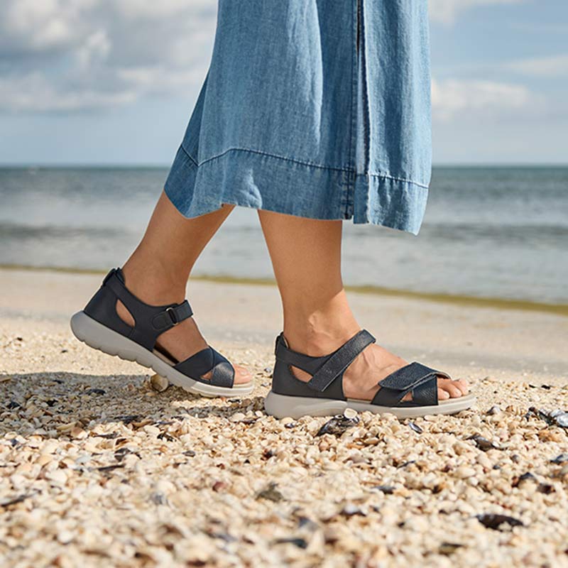 New Feetdamesandal - Mørkeblå - Seniorshop