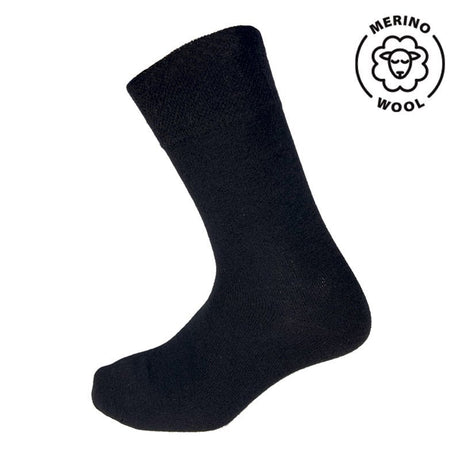 Diabetesstrømpe med merinould - Sort - Seniorshop
