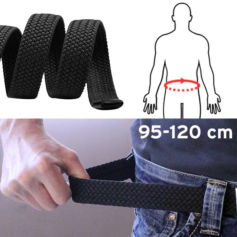 Elastisk sort bælte - Seniorshop