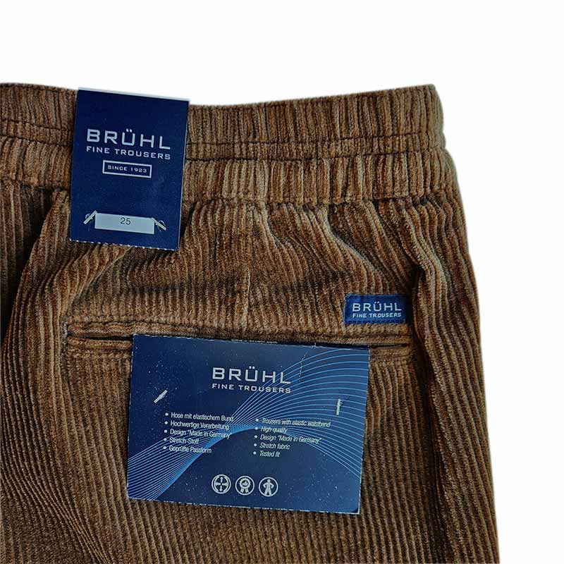 Fløjlsbukser med elastik - Brun