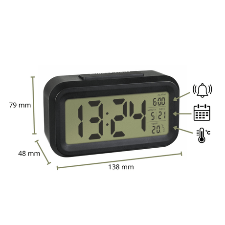 Wecker mit LCD Display - Schwarz