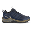 Dunkelblauer Green Comfort Damen-Outdoorschuh von der Seite mit Schnürsenkeln und Mesh-Details