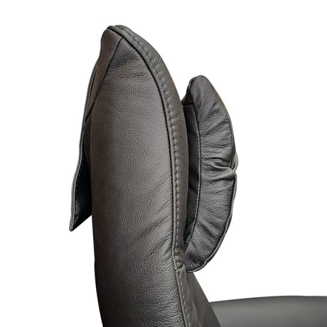 Himolla Neck Pillow, Curved, Black Leather