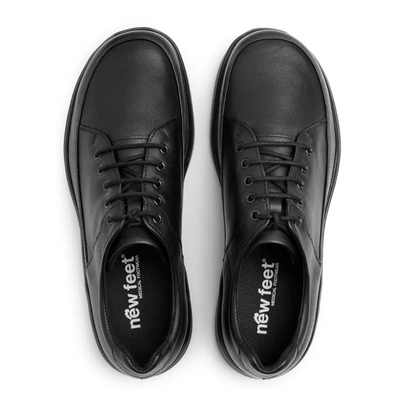 Men's Shoes with Laces, Black, New Feet