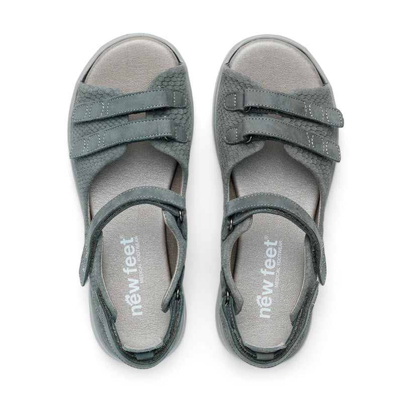 Damen-Sandale, Staubgrün, New Feet