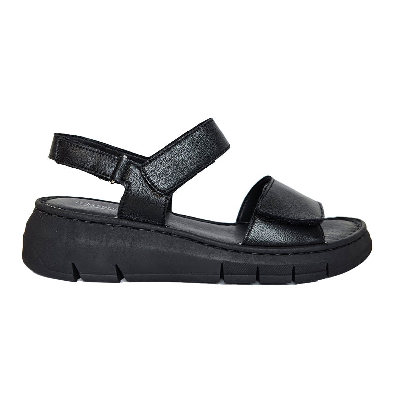 Women's Sandal with Wedge Heel, Black, Relaxshoe