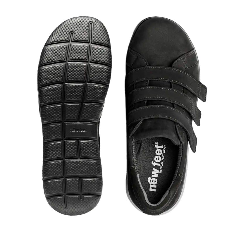 Women's shoe, Black nubuck, New Feet
