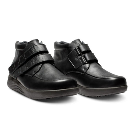 Niedriger Herrenstiefel aus schwarzem Leder, New Feet