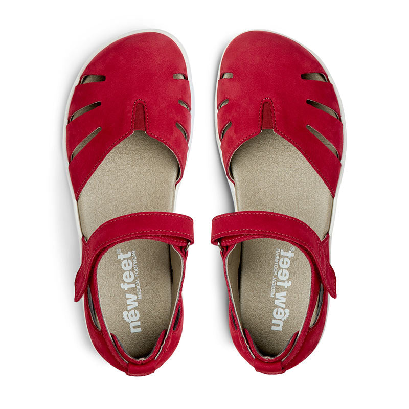 Geschlossene Damensandale, Rot, New Feet