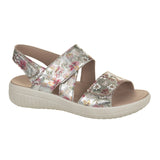 Women's Sandal, Silver with Flowers, Fidelio
