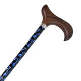 Cane, adjustable height, Blue flowers
