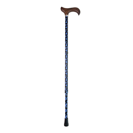 Cane, adjustable height, Blue flowers