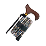 Folding Cane, Floral Pattern