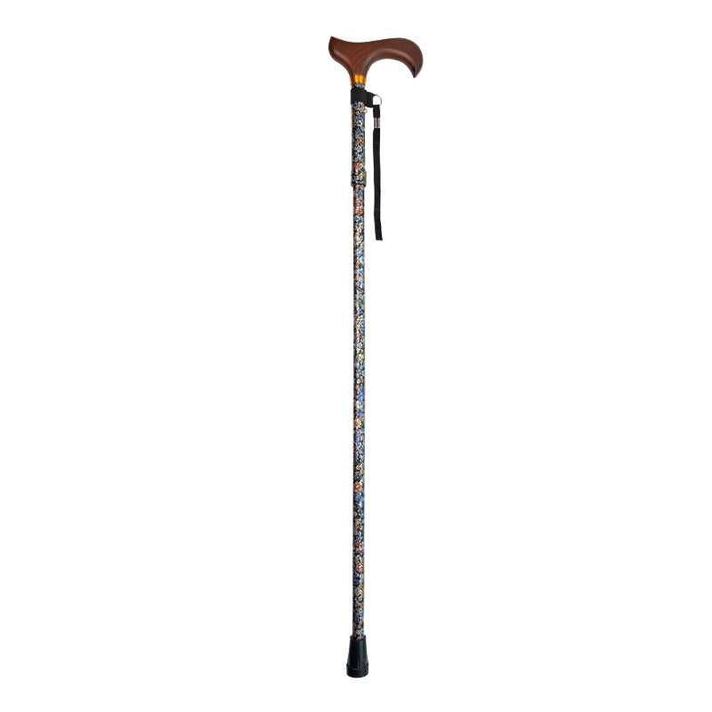 Folding Cane, Floral Pattern