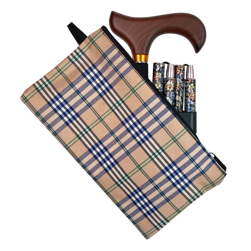Folding Cane, Floral Pattern