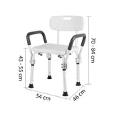 Bath chair with backrest and armrests