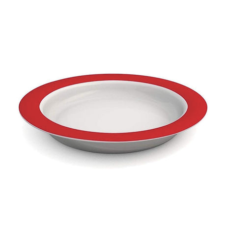 Plate with Angled Bottom and Red Rim