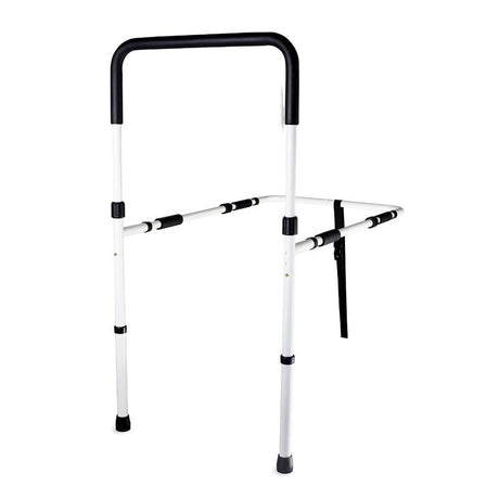 Bed Rail with Floor Support, White