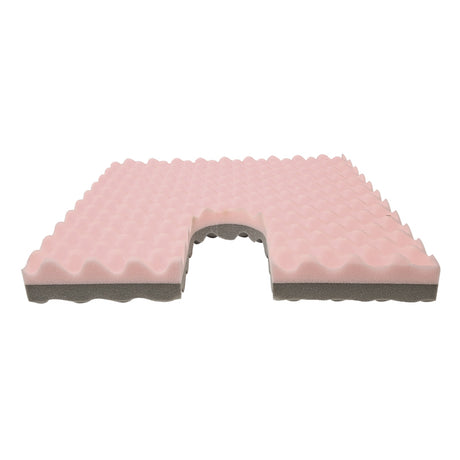 Pressure-relieving seat cushion with tailbone cut-out