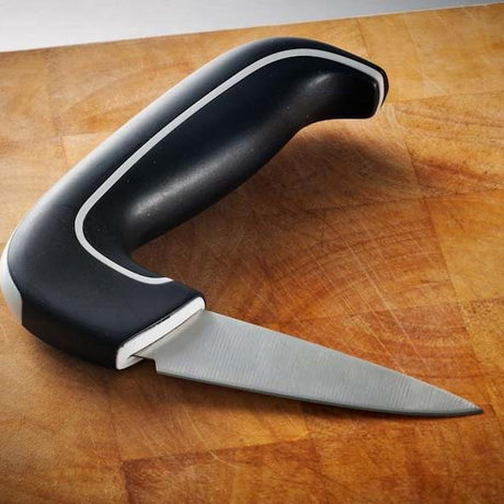 Ergonomic vegetable knife with anti-slip