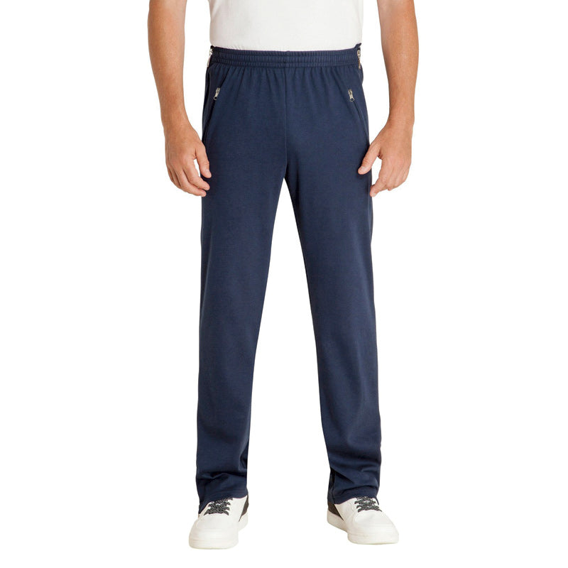 Jogging Pants with Zipper, Blue, Hajo