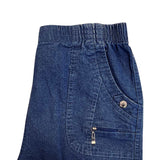 Damenhose mit elastischem Bund – Blau Denim