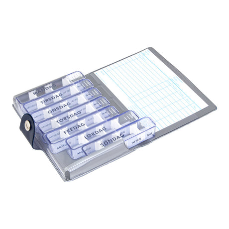 Dosage Boxes in Case, Medidos, Push Button